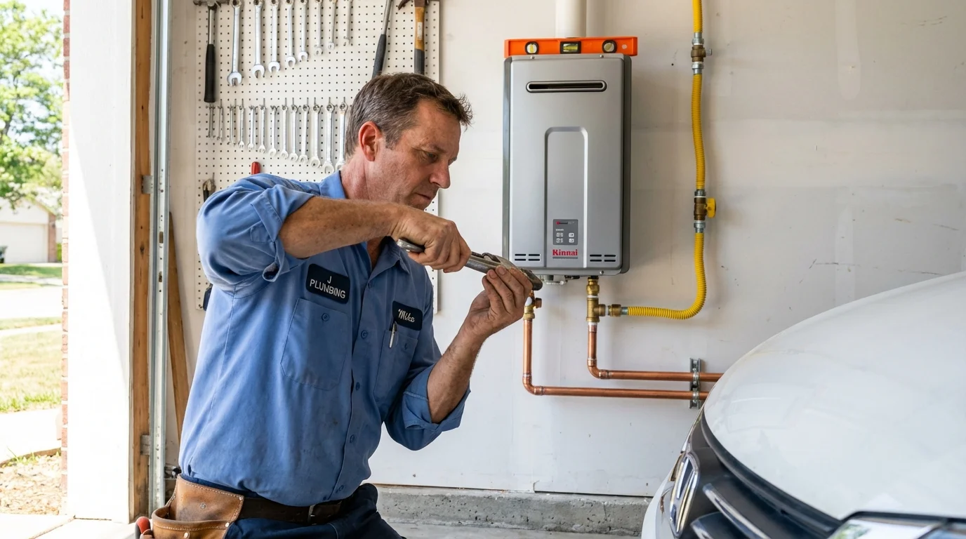 Tankless water heater installation by a Johns Plumbing LLC plumber in Richmond